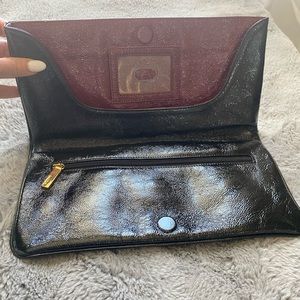 HOBO INTERNATIONAL Patent Envelope Clutch Magnetic Fold Flap Purse.